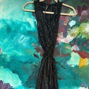 Semi-Sheer Boho Black and silver Dress